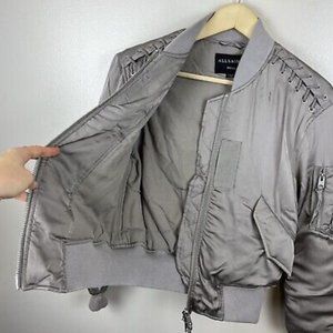 XS All Saints Silver Bomber (MSRP $390)